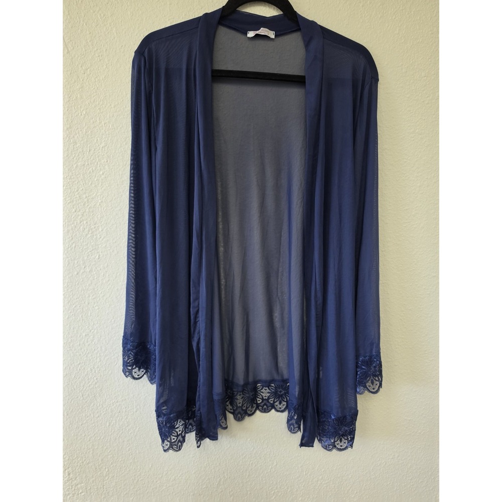 AVIDLOVE Women Robe S Blue Long Sleeve Lingerie Wrap Kimono Sleepwear Gown